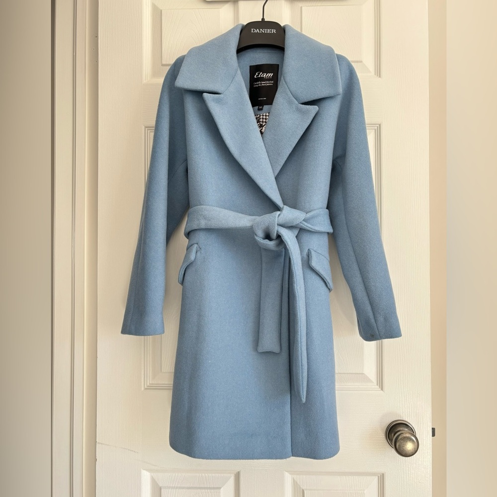 wool coat with belt